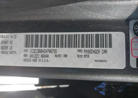 2013 Chrysler 200 Touring from USA, damaged, VIN 1C3CCBBB4DN706755